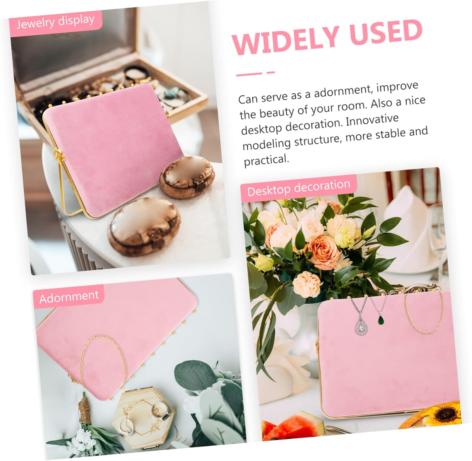 2pcs jewelry rack necklace organizer stand Necklace Jewelry Display Stand necklace stand Jewelry Holder Stand necklace display stand Earrings Hanger hanging sponge storage rack (Pink 35x25cm)