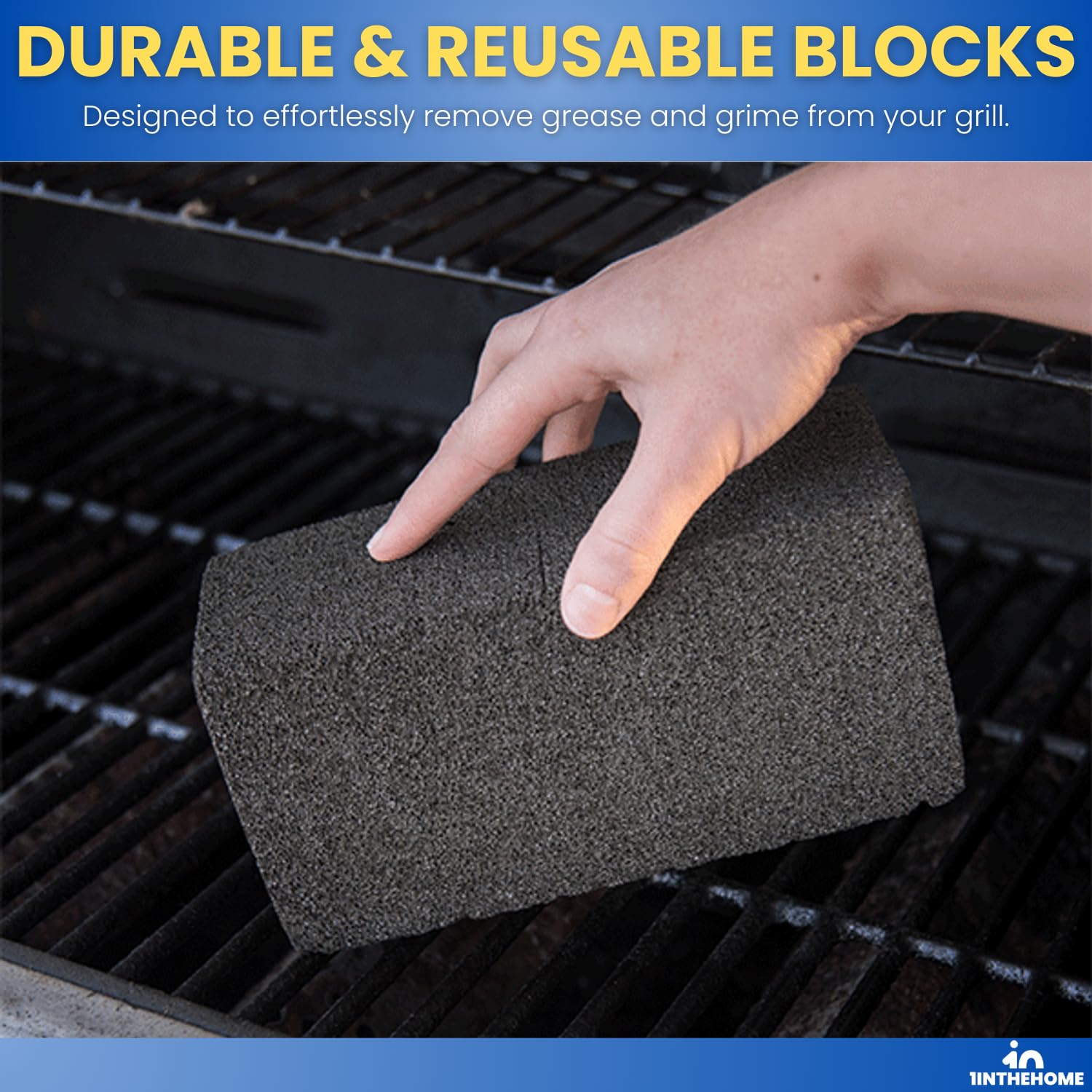 1InTheHome Grill Brick Grill Stone Cleaning Block Grill Cleaning Brick Reusable Black product thumbnail 4