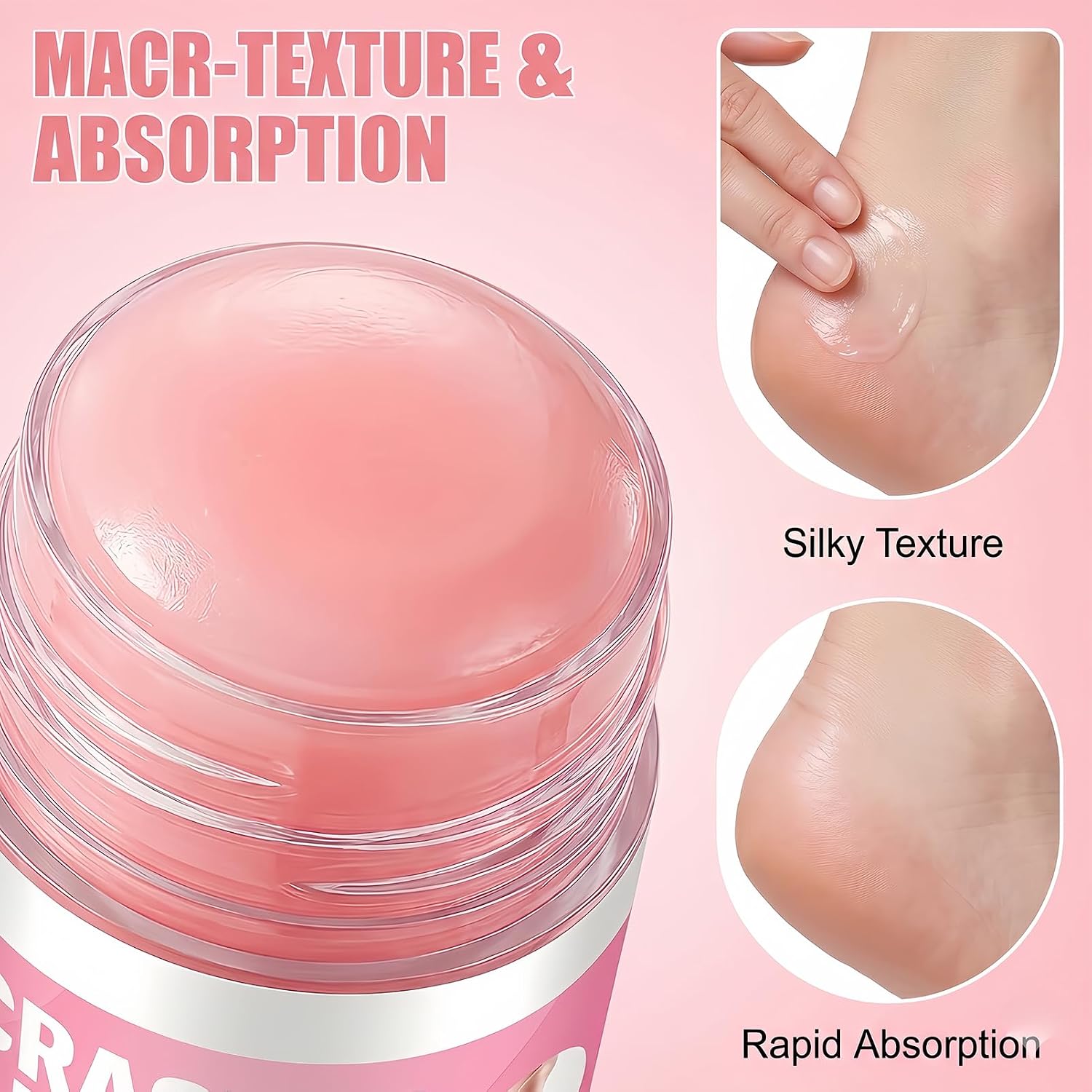 NovaCharm Cracked Heel Stick 2 Pack, Peach Scent Heel Balm Stick for Dry Cracked Feet, Moisturizing Foot Balm for Rough Callused Heels, Hydrating Heel Care Stick for Very Dry Skin, 40g/1.41oz Each