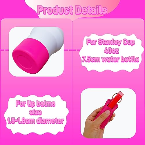 Miniatura 3 de Accesorios para Stanley Cup de 40 onzas, 2 botas de silicona para vaso Stanley, 1 cubierta de paja de flores, 2 ganchos de dijes, 1 bolsa para lápiz