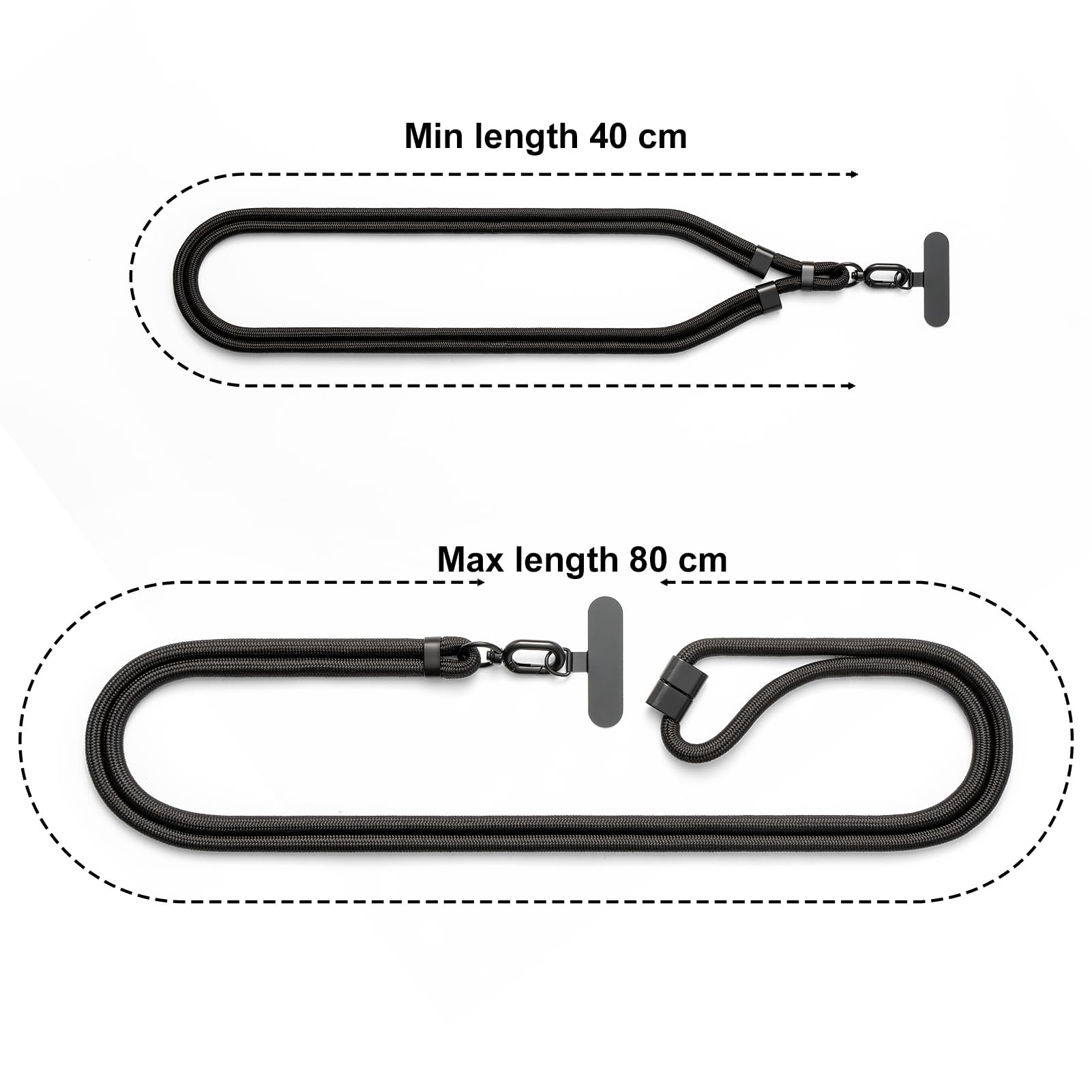 MORSUNBELA Mobile Phone Cord, Mobile Neck Hanger, Adjustable 80 cm Mobile Cord, Phone Lanyard Compatible with Most Cases – Blue — view 8