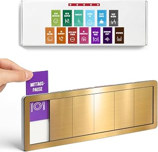 Bürotürschild mit Schiebefunktion – Bitte Nicht Stören Schild Büro Gadgets, Frei Besetzt Schild Selbstklebend Ohne Bohren, Türschild Personalisiert mit 13 Statuskarten für Homeoffice & Konferenzraum