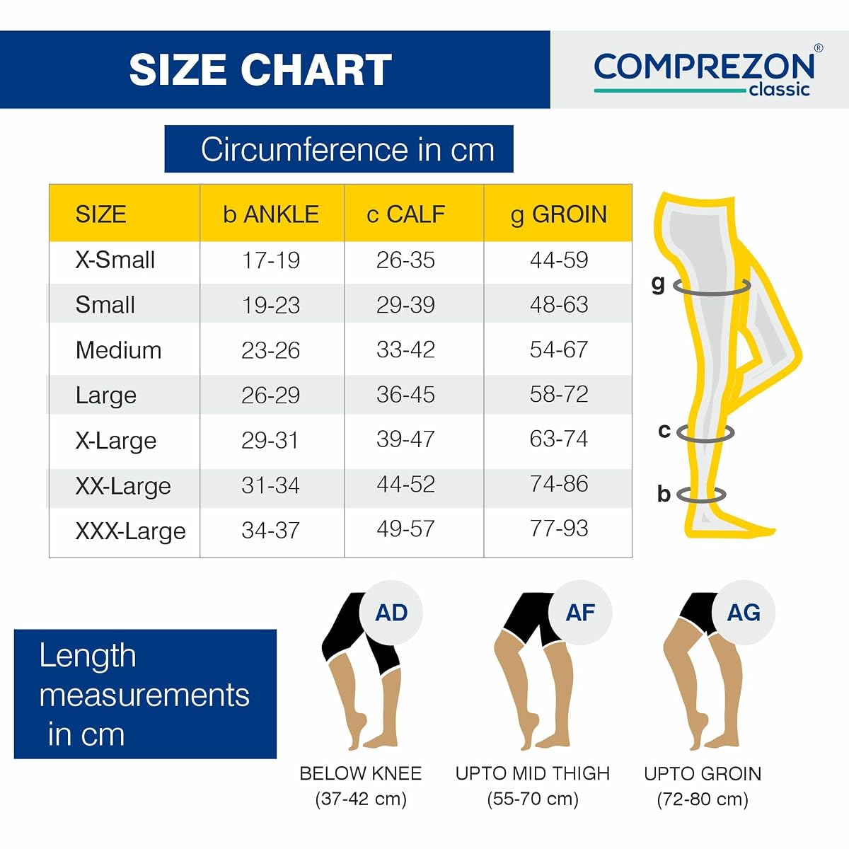 Comprezon Classic Lycra Medical Compression Stockings | Class 1 Compression |