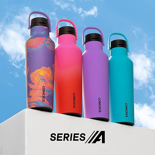 Miniatura 8 de Corkcicle Botella de agua de viaje con aislamiento de acero inoxidable con triple aislamiento, tapa de fácil agarre, mantiene las bebidas frías