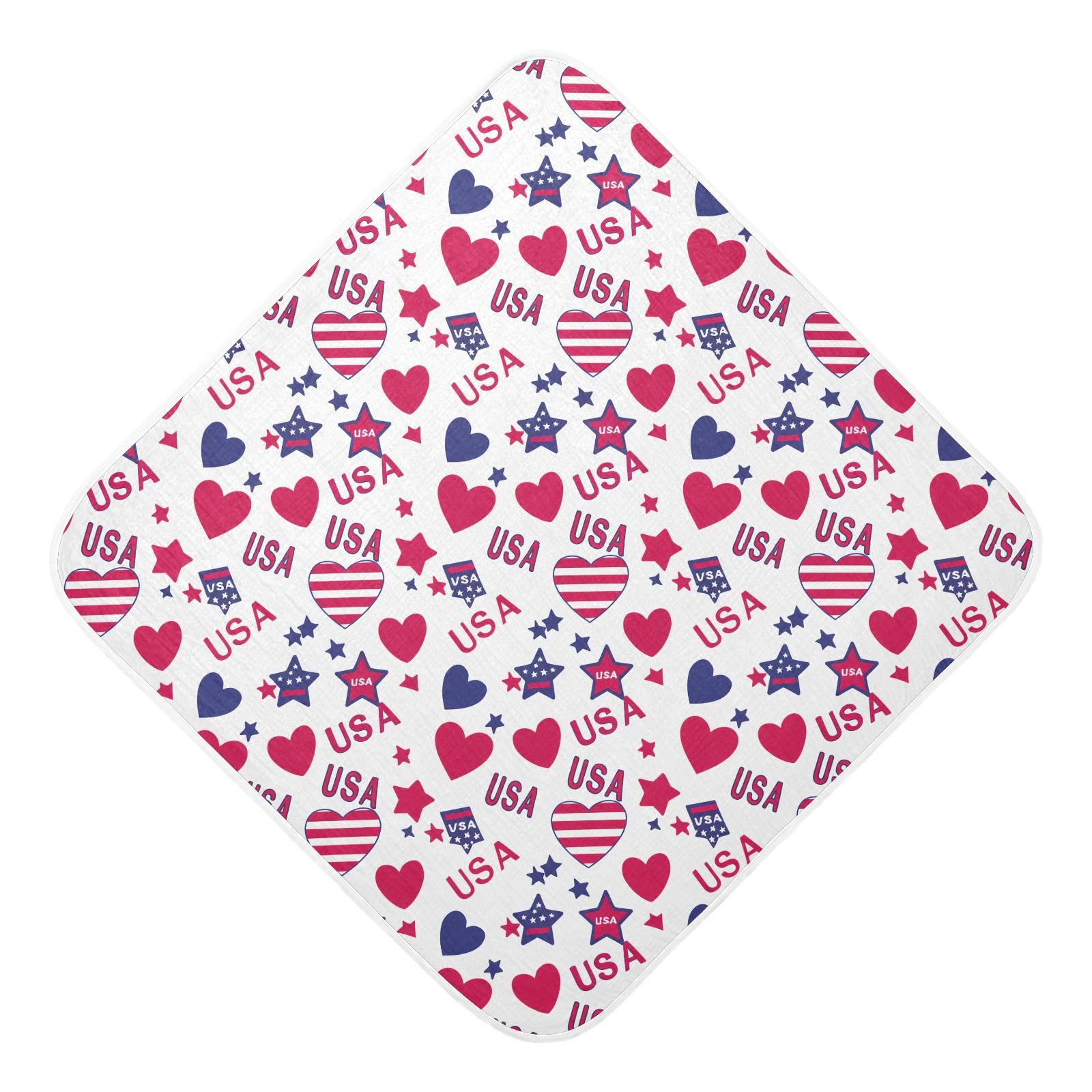 Msyxl Independence Day Hooded Towel - Ultra Soft & Absorbent Muslin Cotton Bath Towel for Babies, Toddlers, Newborn - Boys & Girls Essential 35