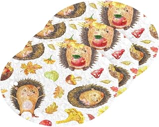 Scrub Sponge Autumn Hedgehog Sunflowers Kitchen Washing Dishes Cleaning Sponges Maple Leaves Non Scratch Sponge for Dish Countertops Sinks Floors Showers Tile Sinks, 3 Pack