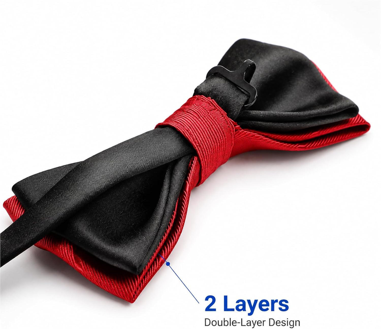 Bow Ties for Men Women Satin Solid Color Pre-tied Bowties 2.5in×4.5in Events Adjustable Formal Wear