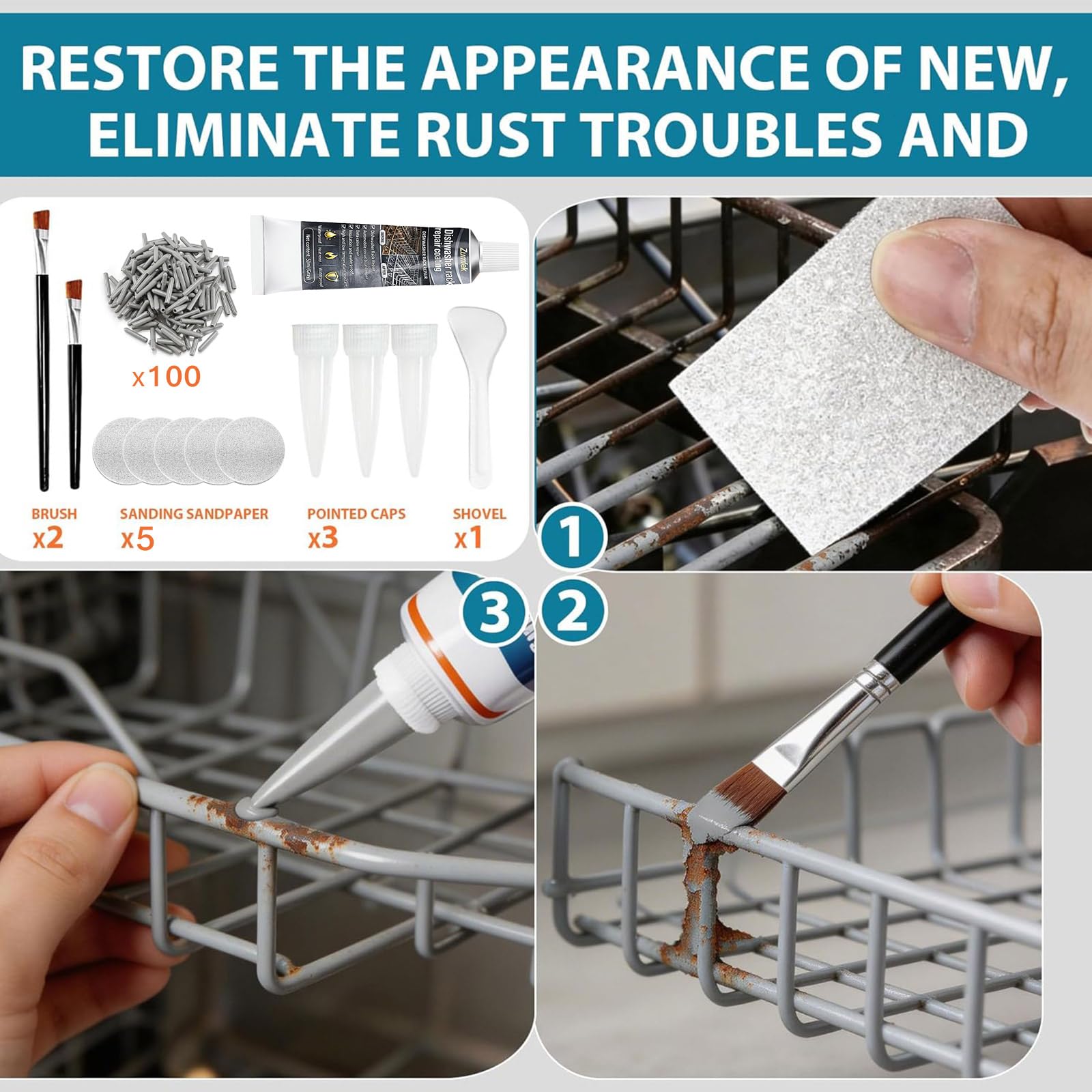 Dishwasher Rack Repair Paint - Rust Fix Kit -5 Dishwasher Rack Repair Paint - Rust Fix Kit -5