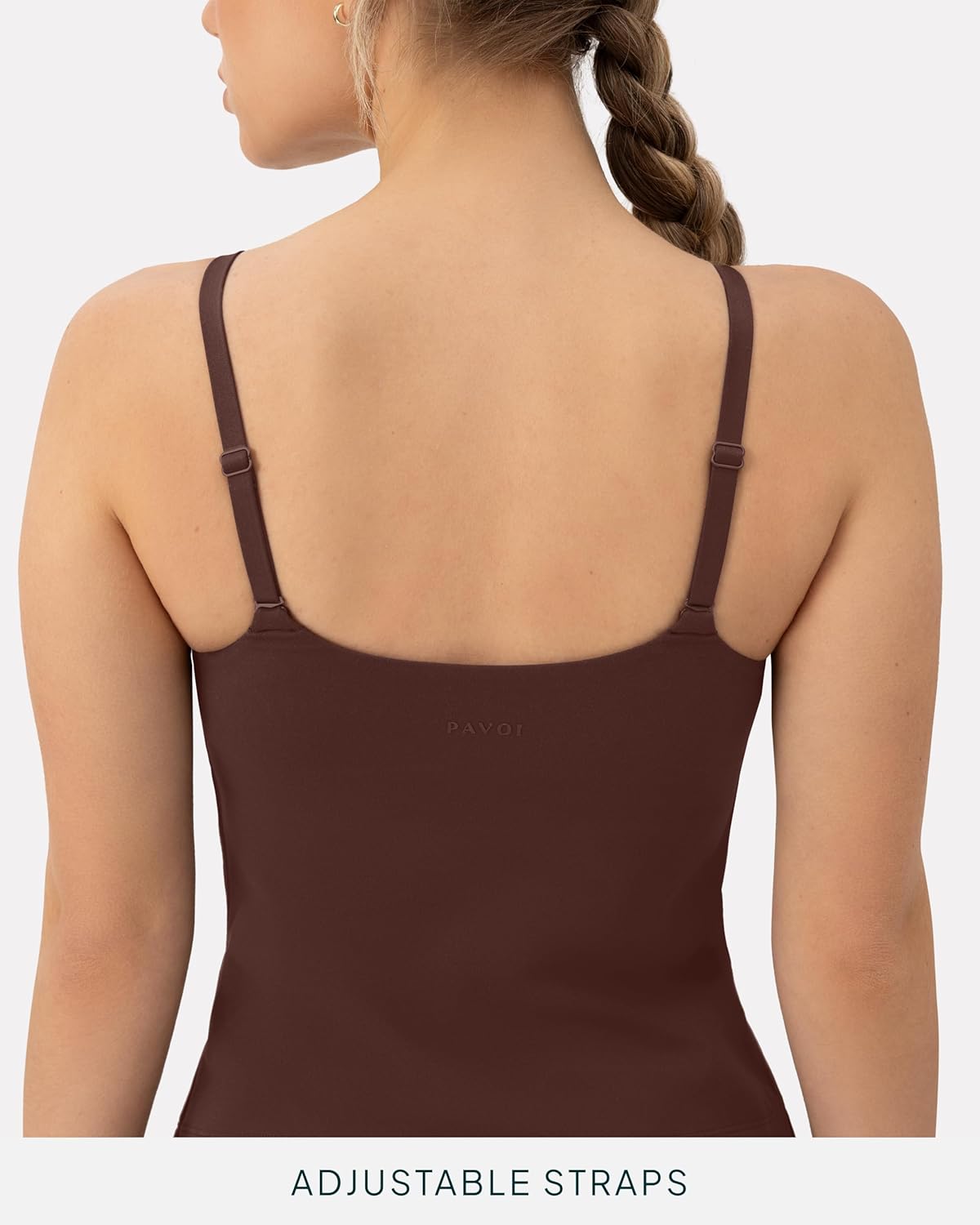 PAVOI ACTIVE Yoga Tank Top with Built in Bra for Women - Medium Support Shelf Bra Soft Workout Camisole Tops - FlexFlow - Image 2
