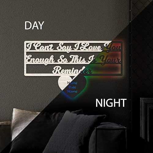 Miniatura 2 de Recuerdo personalizado con texto en inglés "I love you" (Te amo), luz nocturna LED, regalo personalizado para el día de San Valentín para él o ella,