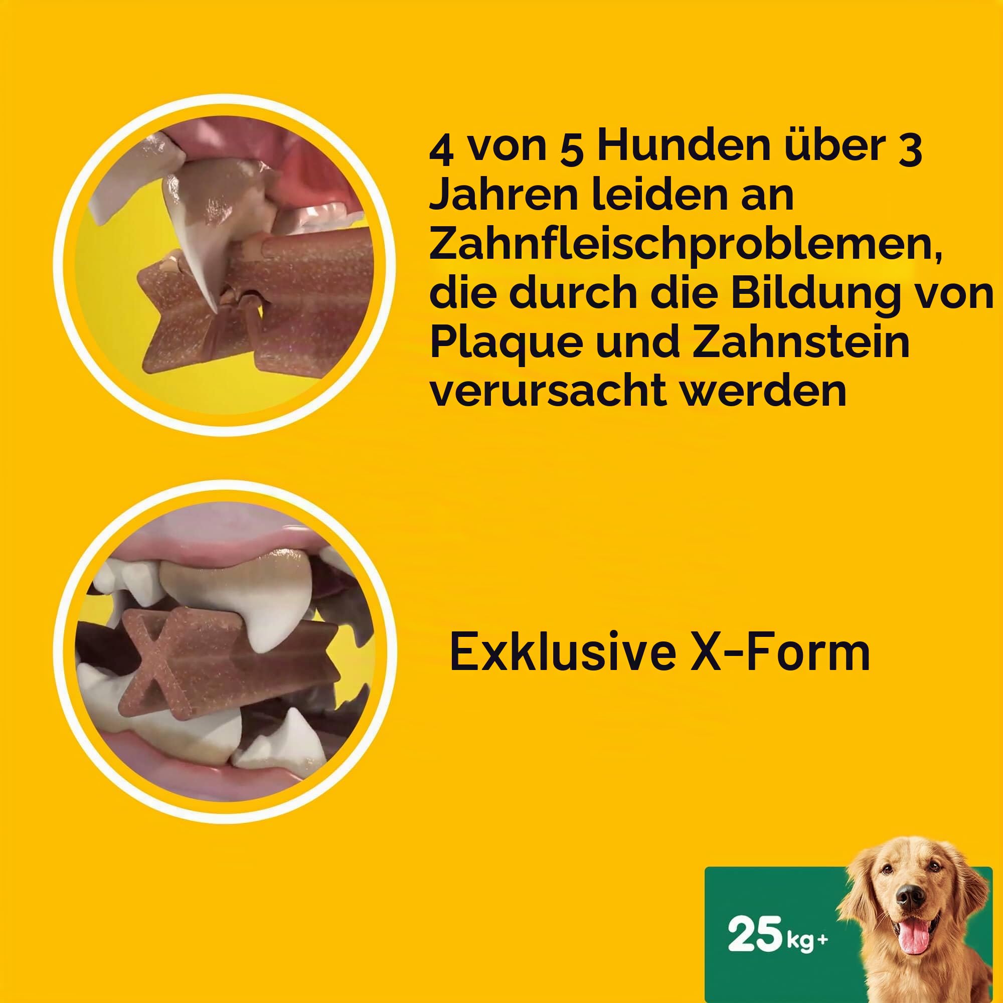 Pedigree Dentastix Fresh 84 Snack für die Mundhygiene (großer Hund > 25 kg) 810 g 21 Stück - 4 Packungen mit 21 Stück (insgesamt 84 Stück)
