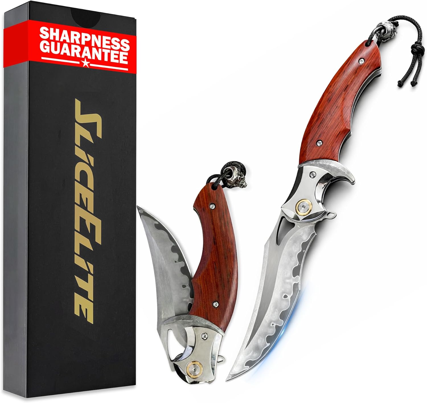 SliceElite Fire Lotus Precision Premium Folding Knife Japanese Sanmai Steel Blade Cocobolo Wood Handle Smooth Action EDC Pocket Knife Fathers Day Gift For Men Luxury Collector Heirloom Craftsmanship