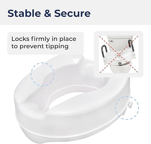Vista 4 de Drive Medical Raised Toilet Seat with Lock, Standard Seat, 4