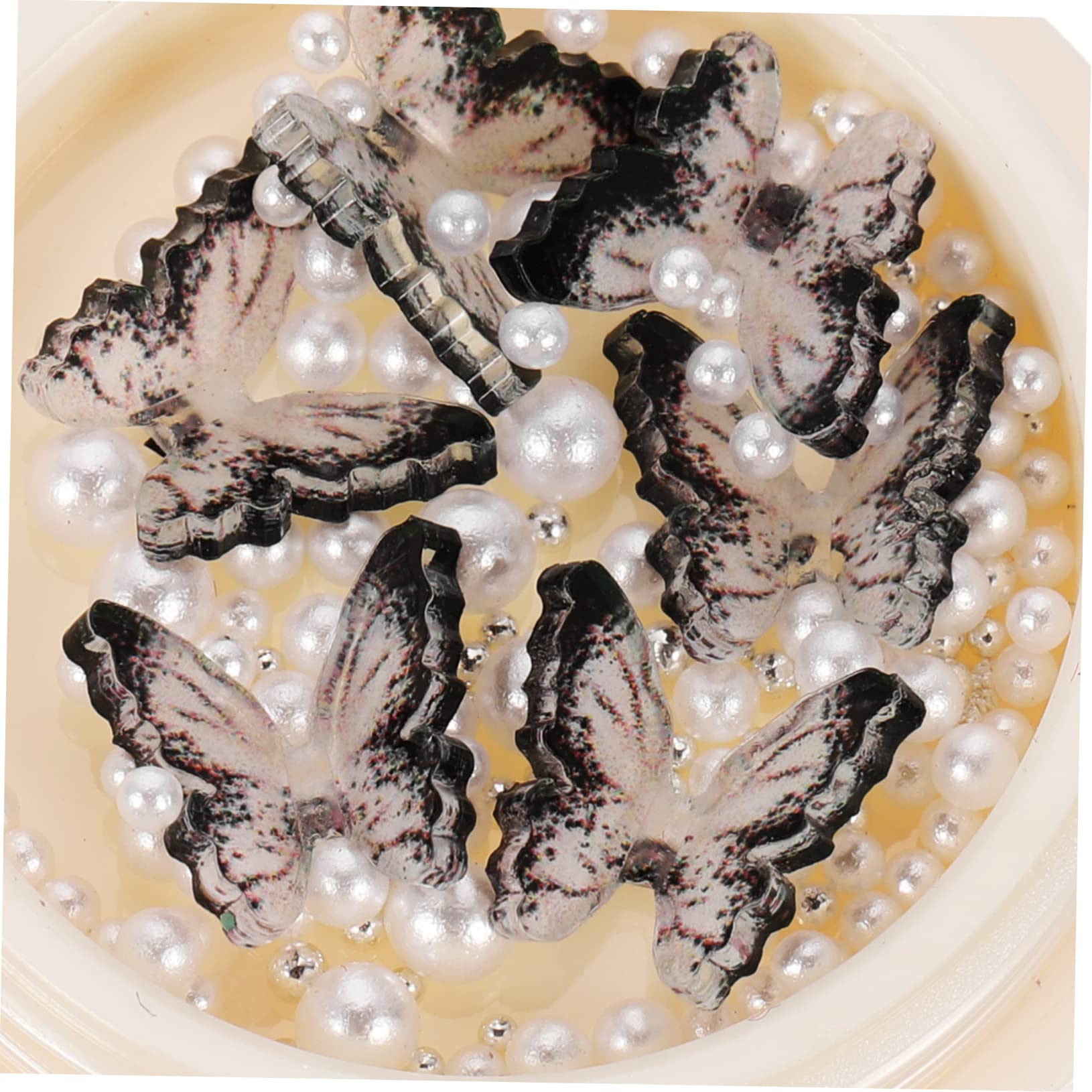 SHERCHPRY 5 Set Shinestone Di Nera Strass Ciondoli Per Unghie Decorazioni Unghie Shinestones Di Nail Art Gemme E Gioielli Incantesimi Unghie Di Rinestone Di Fiori Resina 4 Scatole*5