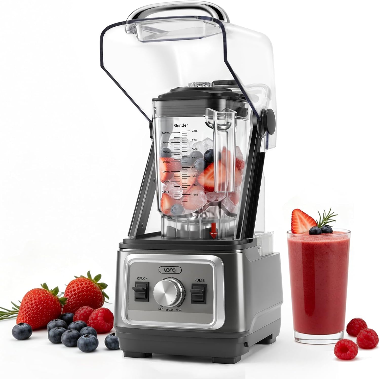 VONCI Countertop Blender with 72 oz Pitcher, Space Gray