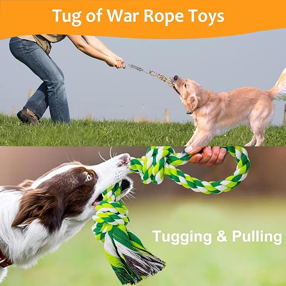 Outdoor Dog Hanging Toy from Tree, Dog Bungee Tug Ropes