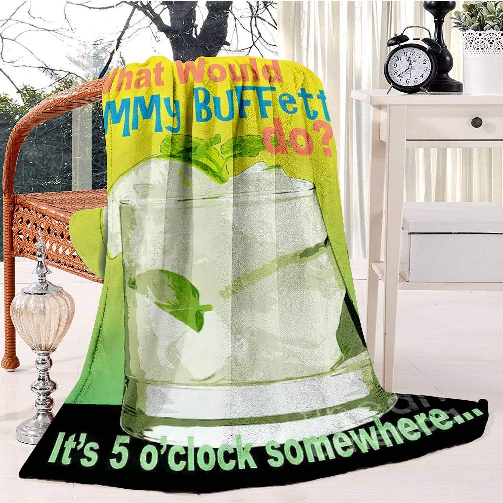 What Would Jimmy Buffett Do 1 Bed Blanket Plush Velvet Soft Warm Blanket Lightweight Microfiber Cozy Blanket Christmas Blanket for Bed Couch Chair Sofa, 130x150cm