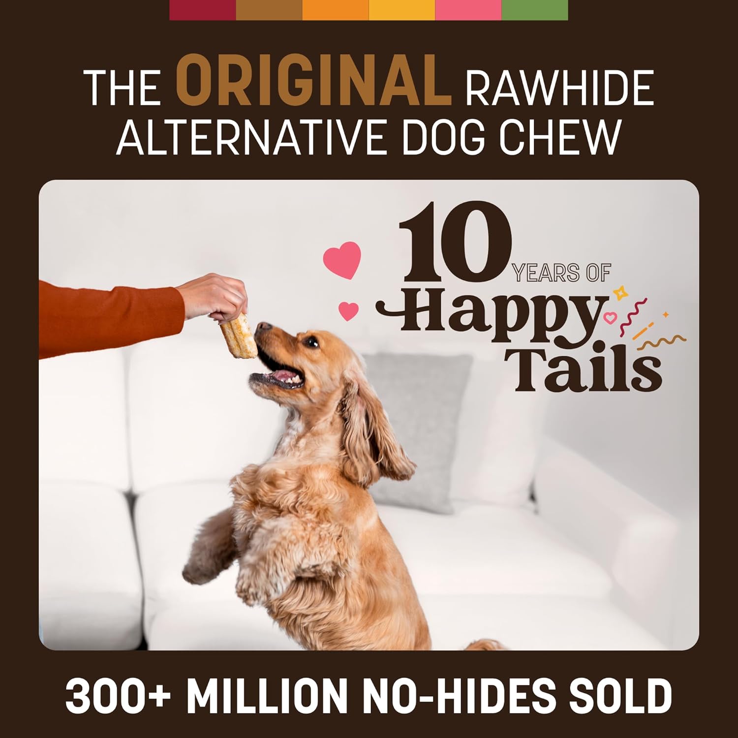 Earth Animal No Hide Chews - Long Lasting Rawhide Free Small Dog Chews Rolls, Venison - 6 Count