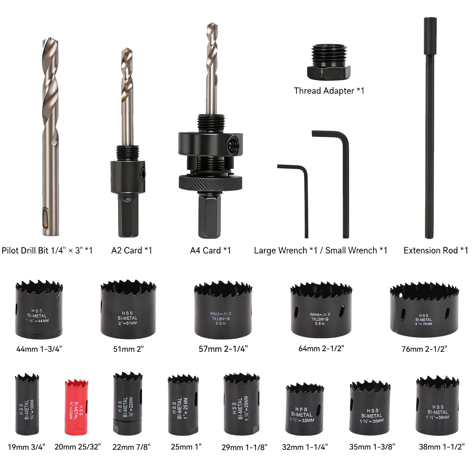 Coffret Scie Cloche Bi‑métal 20 PCS Ø19–76 mm