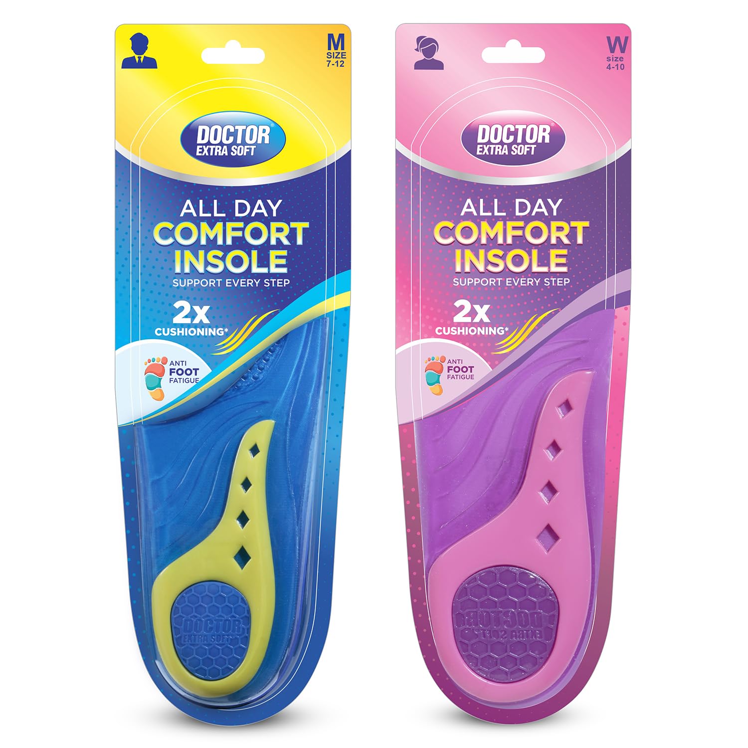 DOCTOR EXTRA SOFTDOCTOR EXTRA SOFT Triple layer Gel insoles For Men's & Women's | India's First No.1 Insole for pain relief and comfort Insole | Massaging Gel | Responsive Cushioning | Trim to fit- Combo pack