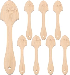 VOSAREA 8pcs Wood Fan Handles Natural Wood Jumbo Craft Sticks Hand Fan DIY Handles for Wedding Programs, or Paint Mixing Crafts Home Art Projects, Classroom Art Supplies