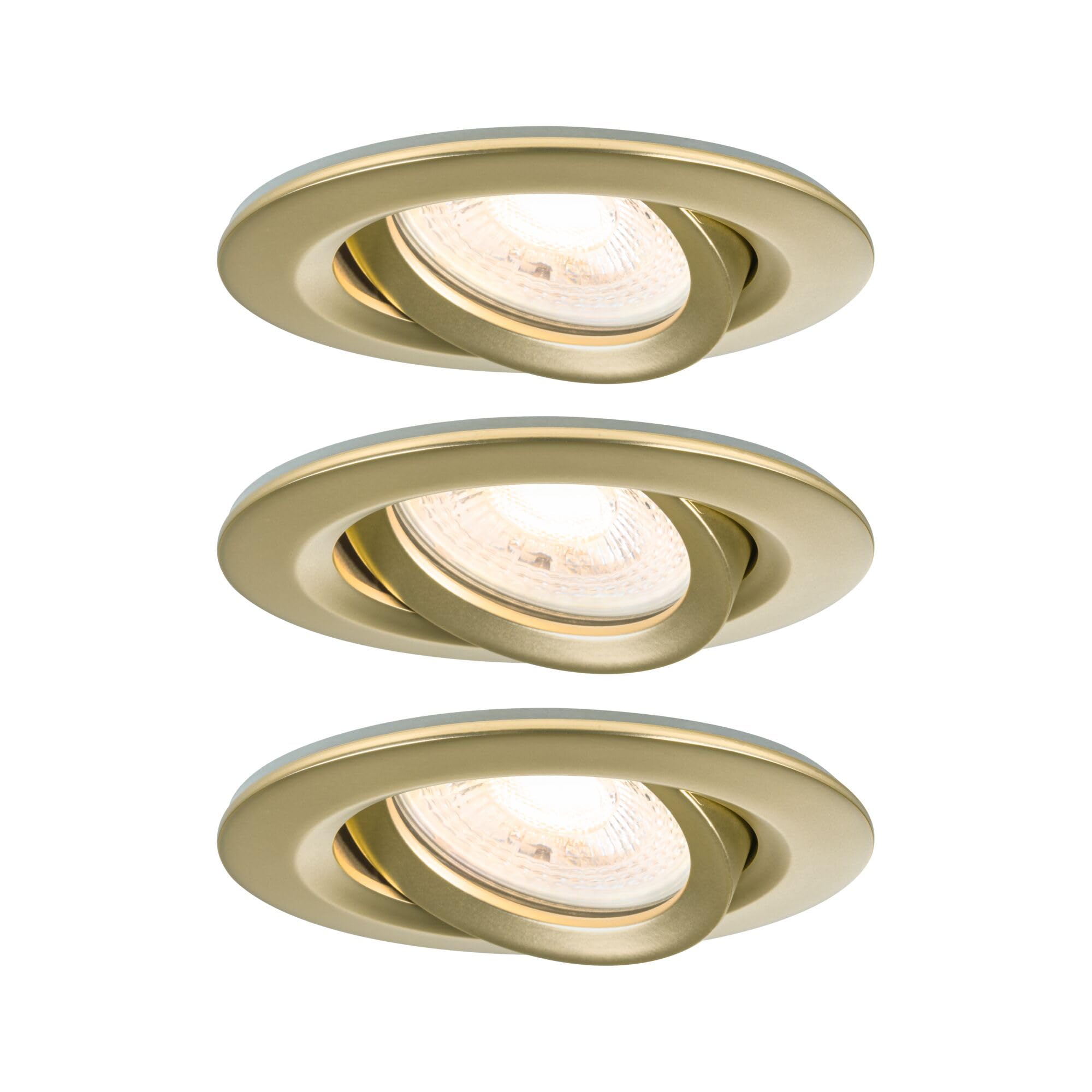 Paulmann 92408 Nova Plus - Foco empotrado (LED, IP65, redondo, 93 mm, 30 °, GU10, 3 x 6 W, 3 x 460 lm, 230 V, regulable 2700 K, color dorado mate