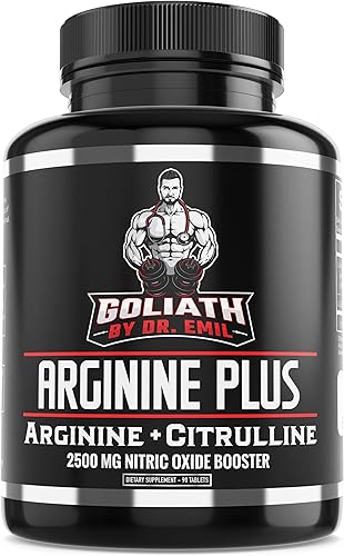 Dr. Emil's ARGININE Plus - L arginina + L citrulina - 2500 mg de dosis alta sin tabletas de refuerzo - Suplemento de óxido nítrico para vascularidad