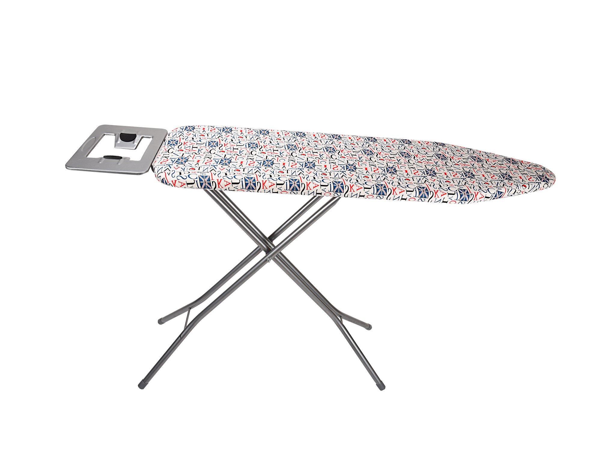 GRAZIA Premium Metal Ironing Board Table - Foldable - with Grilled Iron Holder