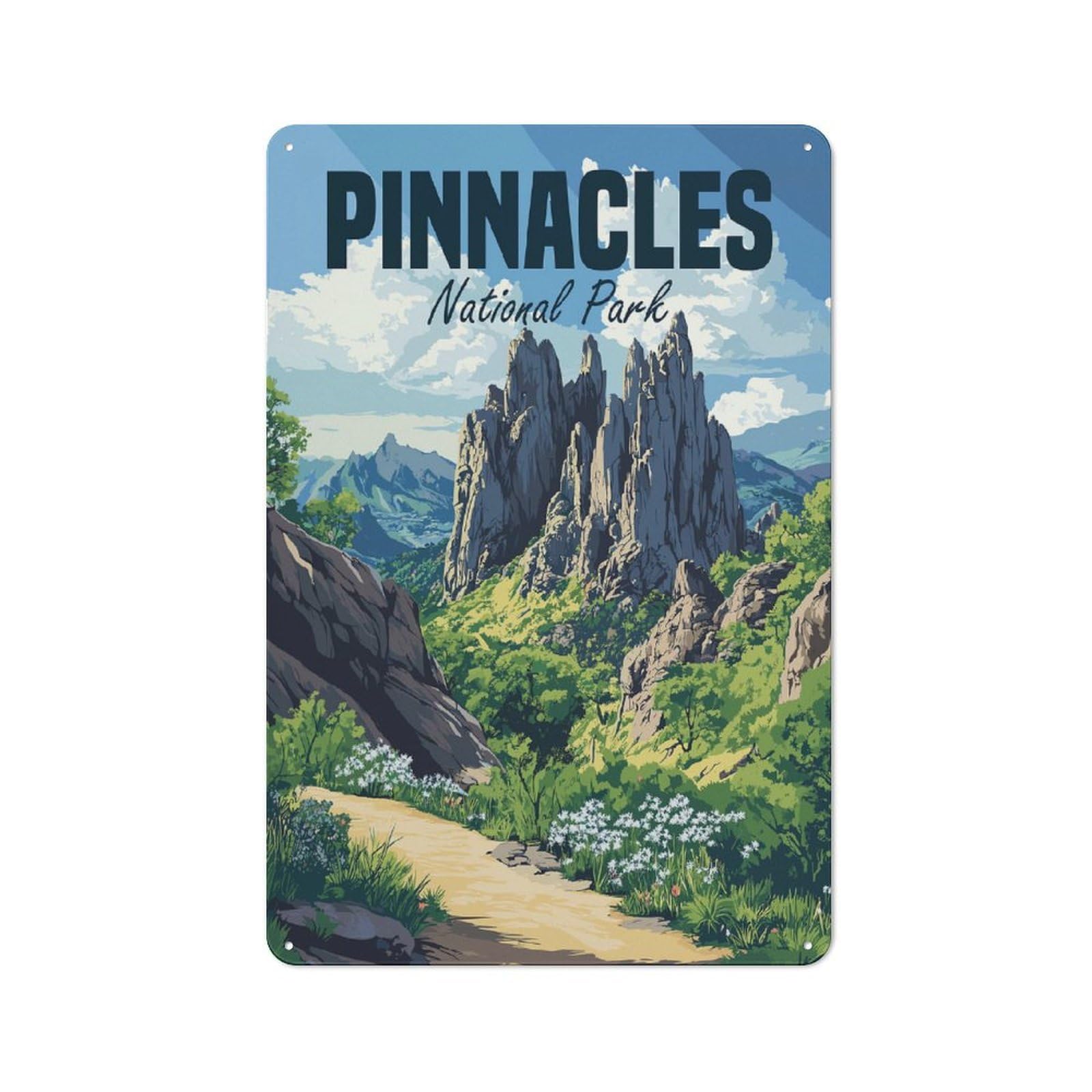 Metal Wall Sign 30x20cm Featuring Pinnacles National Park for Pub Or Café, Housewarming Wall Decor for People Furnishing Pub And Café
