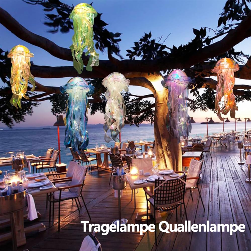 Lanterna di Meduse LED - Lanterne Colori da Appendere a Sirena, per Feste a Tema Oceano e Natale per Bambini
