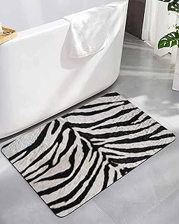 Black White Zebras Bath Mat for Tub, Non Slip Bathroom Floor Runner Rug ...