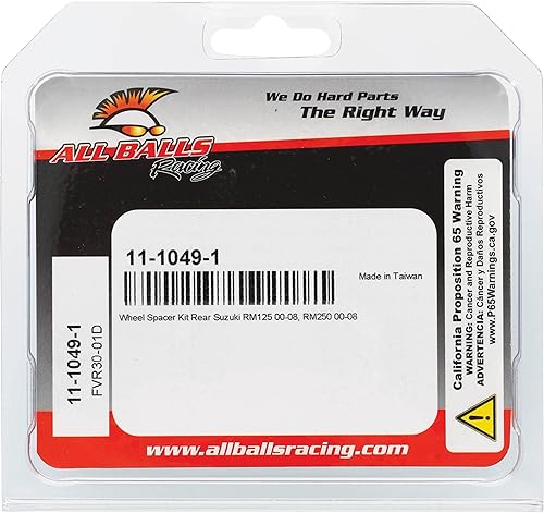 Miniatura 4 de All Balls Racing 11-1049-1 - Juego de espaciadores de rueda trasera compatible con/repuesto para Suzuki RM 125, RM 250 2000-2008