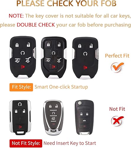 Miniatura 2 de OFFCURVE Funda para llavero con llavero para GMC YukonYukon XL Terrain Acadia Sierra, funda de TPU suave para llavero para Chevy Chevrolet Suburban