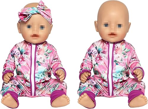 Miniatura 48 de SOTOGO 5 juegos de ropa de muñeca de bebé, trajes con sombreros para muñecas recién nacidas de 14 a 17 pulgadas, ropa de muñecas americanas de 18