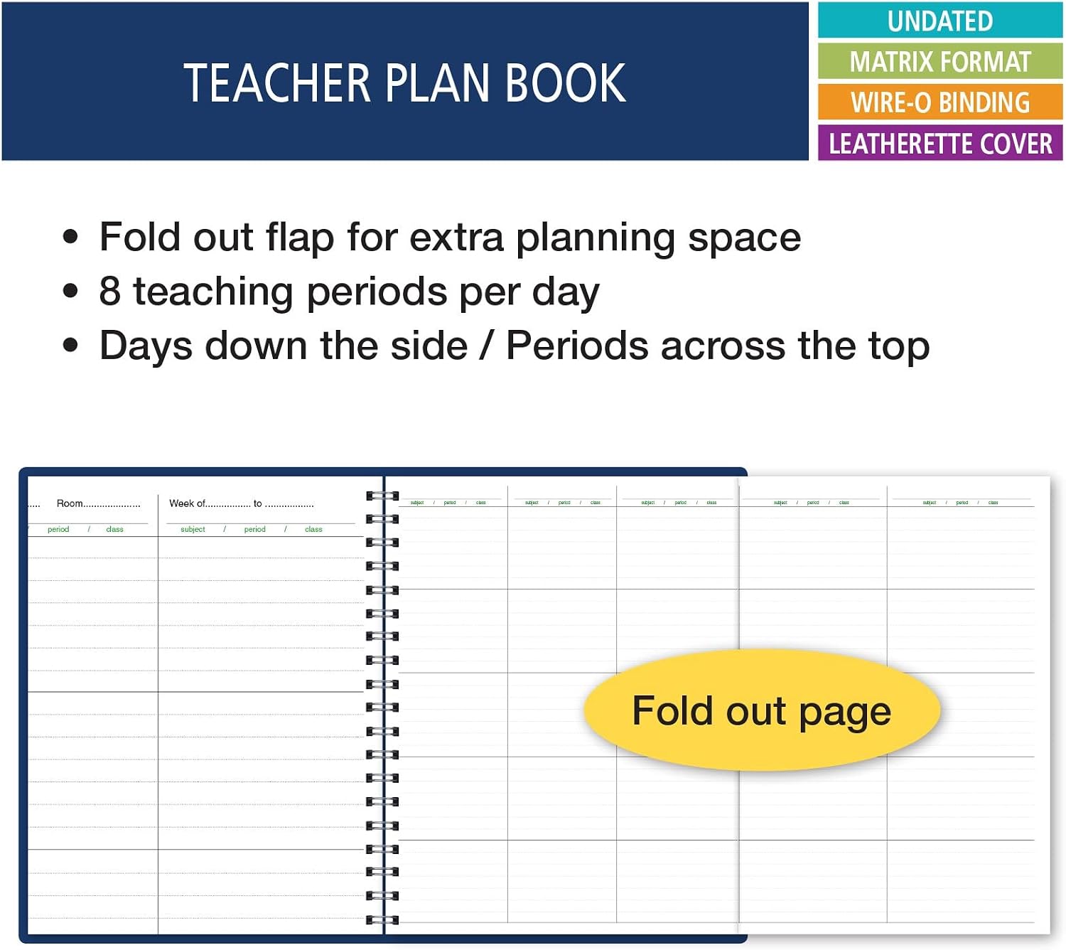 Elan Publishing Company Combination Wide Plan and Record Book: One Efficient 8-1/2" X 11" Book for Lesson Plans and Grades Combines 8WPL and R9310 - (WC-8)