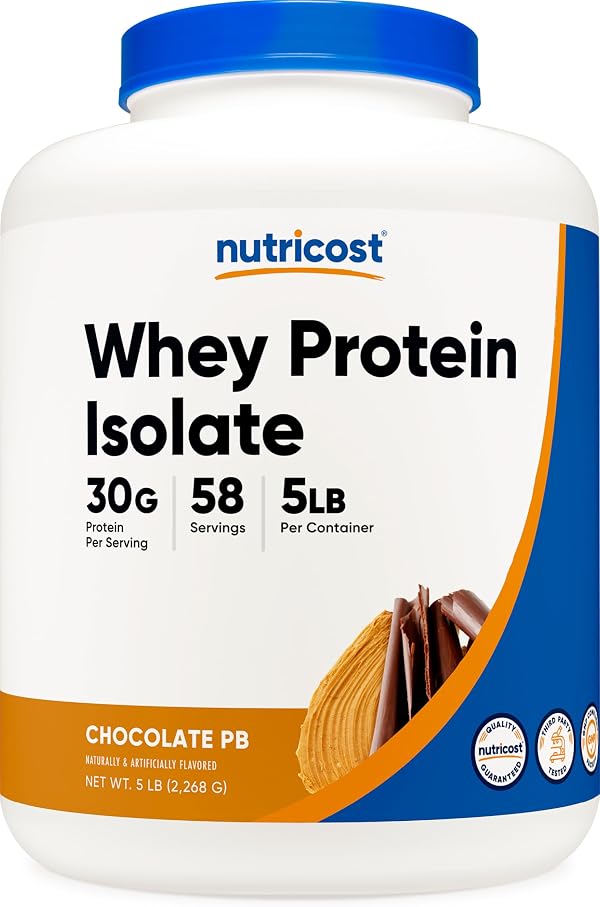 Nutricost Whey Protein Isolate Powder (Chocolate Peanut Butter, 5LB)