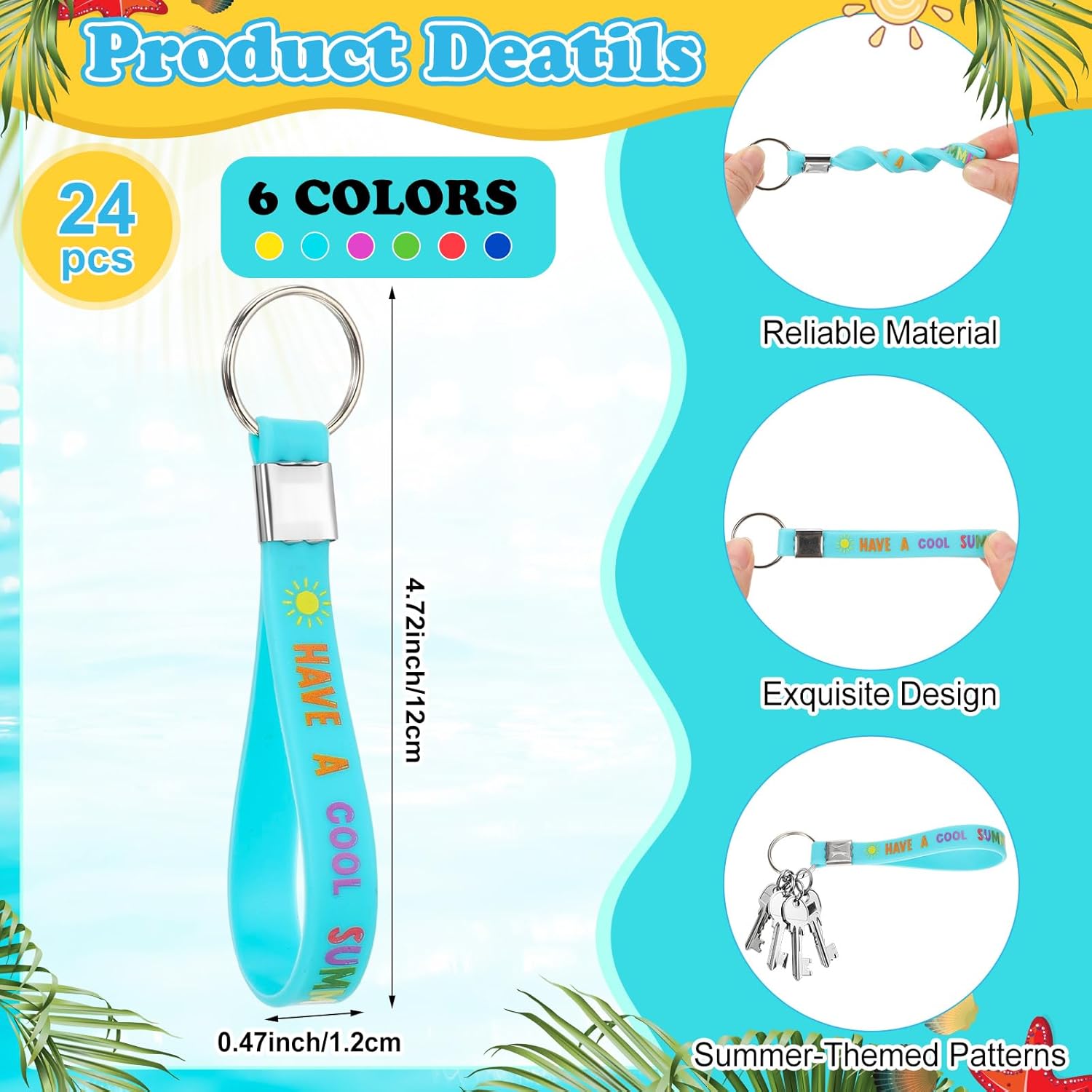 48 Pcs Mini Portable Fans Silicone Keychain Bulks Lightweight Small Personal Fans, Battery Operated Handheld for Guest Summer Birthday Party Gifts Home Office Prizes Hiking Travel Camping