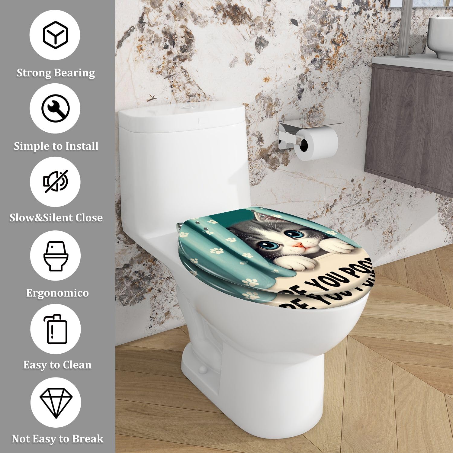 Sedile WC allungato generico per bagno domestico