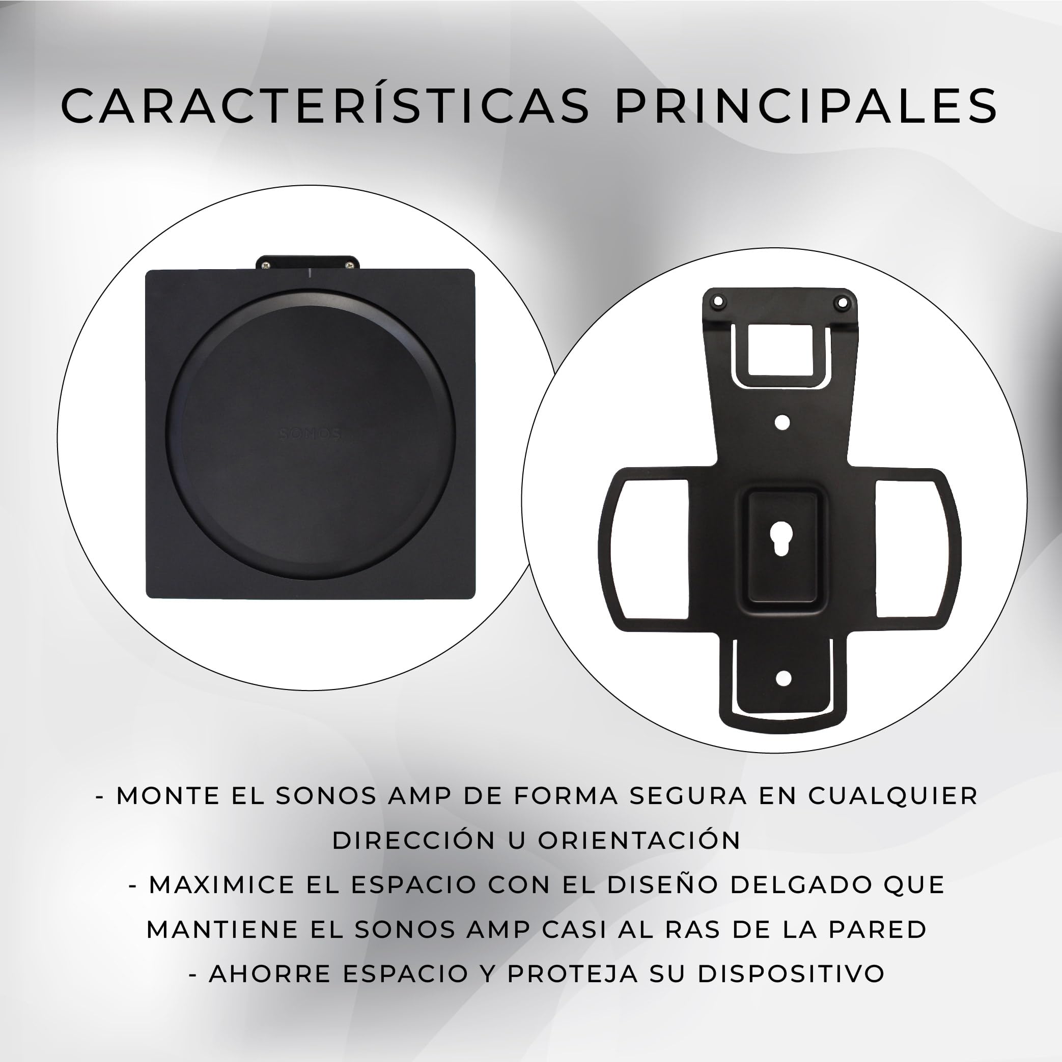 HumanCentric Soporte de Pared Compatible con el Soporte de Pared Sonos Amp, Soporte de Montaje para Amplificador inalámbrico Sonos, Monta el Sonos Amp en Cualquier dirección
