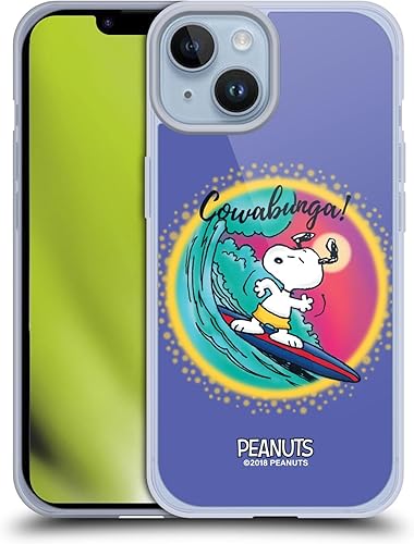 Vista 64 de Head Case Designs Funda de gel suave con licencia oficial de Peanuts I Love Pattern Snoopy Boardwalk Airbrush compatible con Apple iPhone 15
