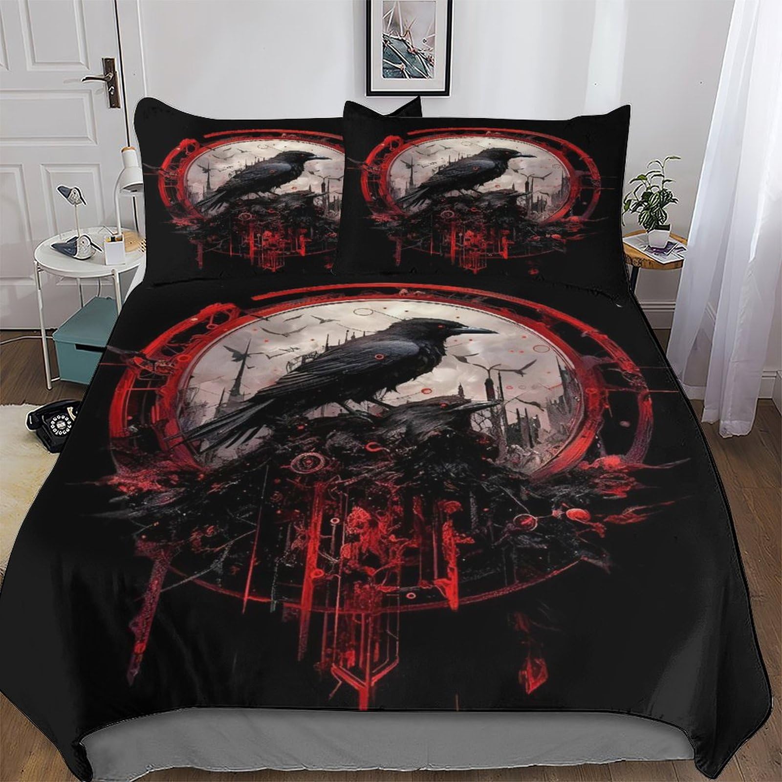 LTTTT Viking Myth Duvet Cover Sets, Bedding Bed for Adults Teenager Kids, Quilt Covers with Pillowcase Soft Comforter Cover 3 Pieces Double (200x200cm)