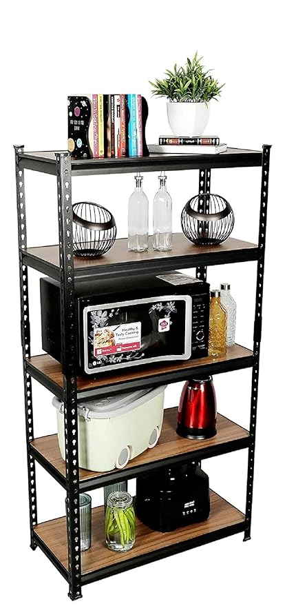 Ash & Roh - Adjustable Shelves Bolt-Less (Laminate MDF Sheet) Storage Shelving Display Plant Flower, Stand Bookshelf for Home, Office, Kitchen [ 5'6