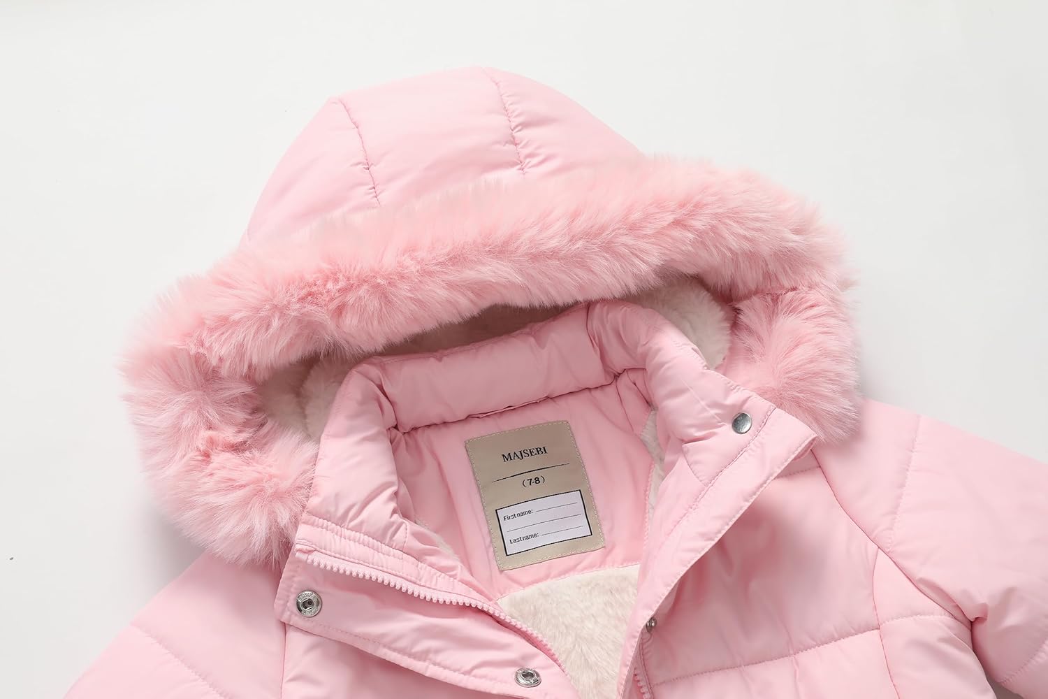 Girls Winter Jacket Long Puffer Coat with Removable Hood，Kid's Warm Insulated Parka for Cold Weather, Full Zip - Image 5