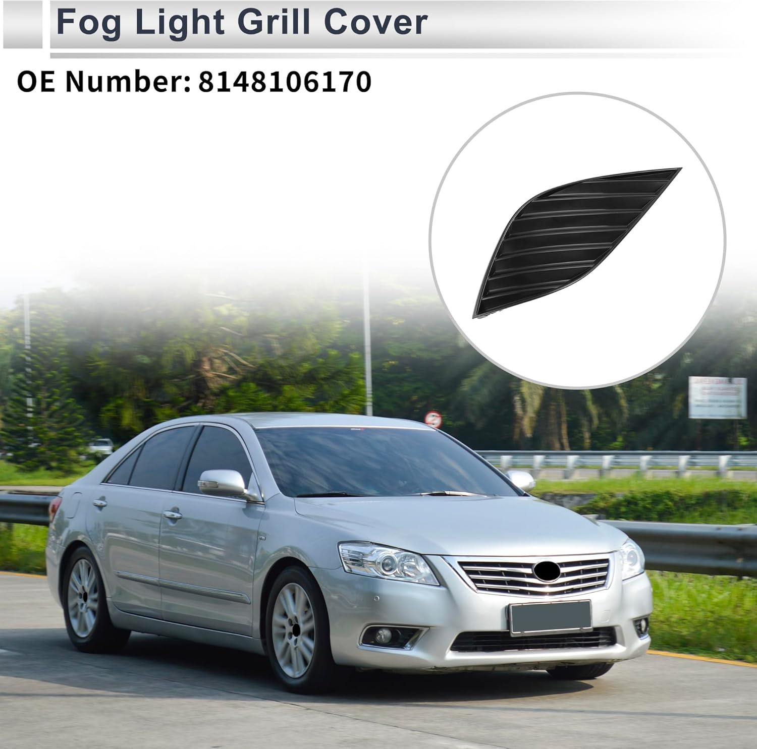 front right fog light grill for toyota camry 2018-2020 front lower bumper fog light cover inserts no.8148106170 abs 1 pc