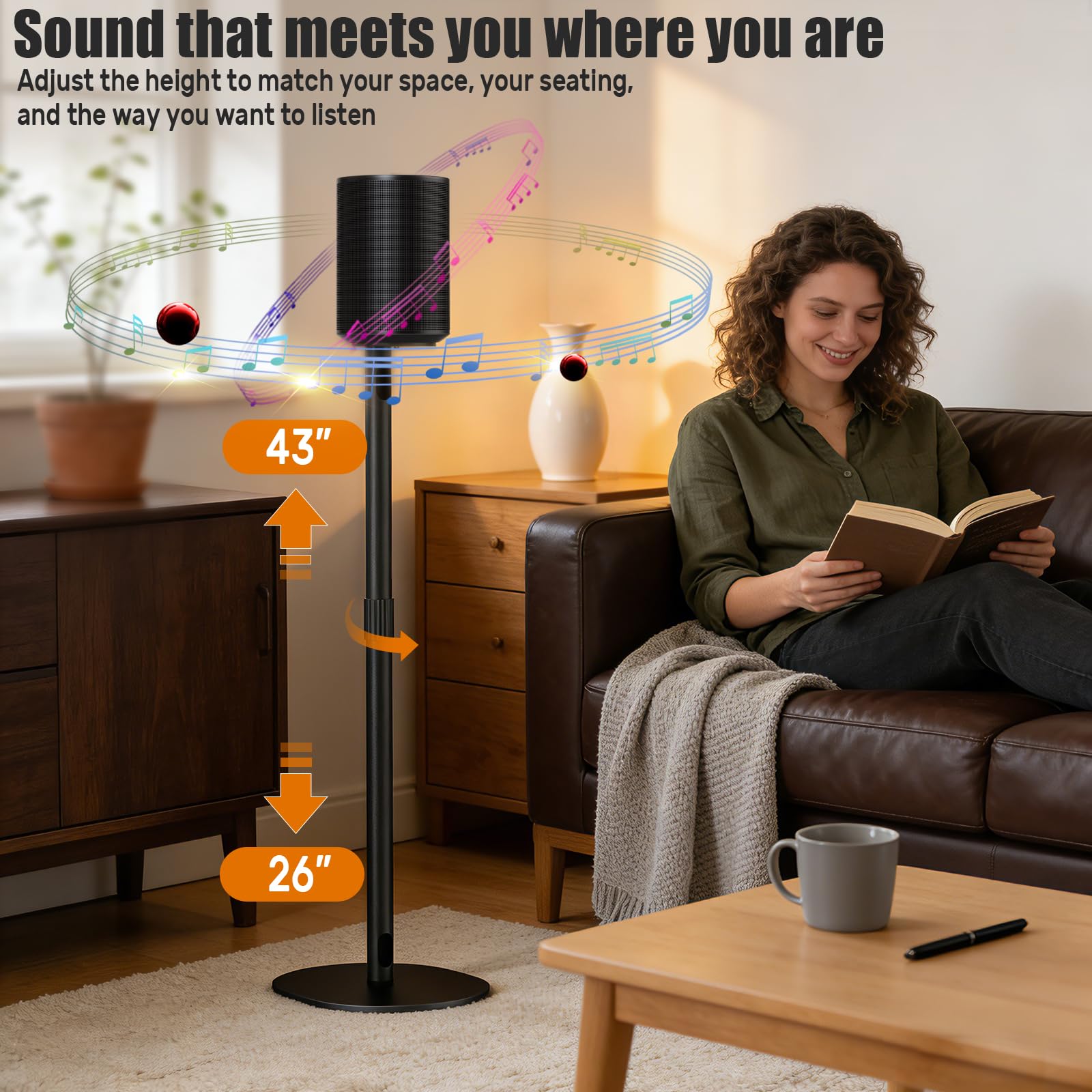 Amazon | Sonos Era 100 & Era 300用スピーカースタンド 高さ調節可能