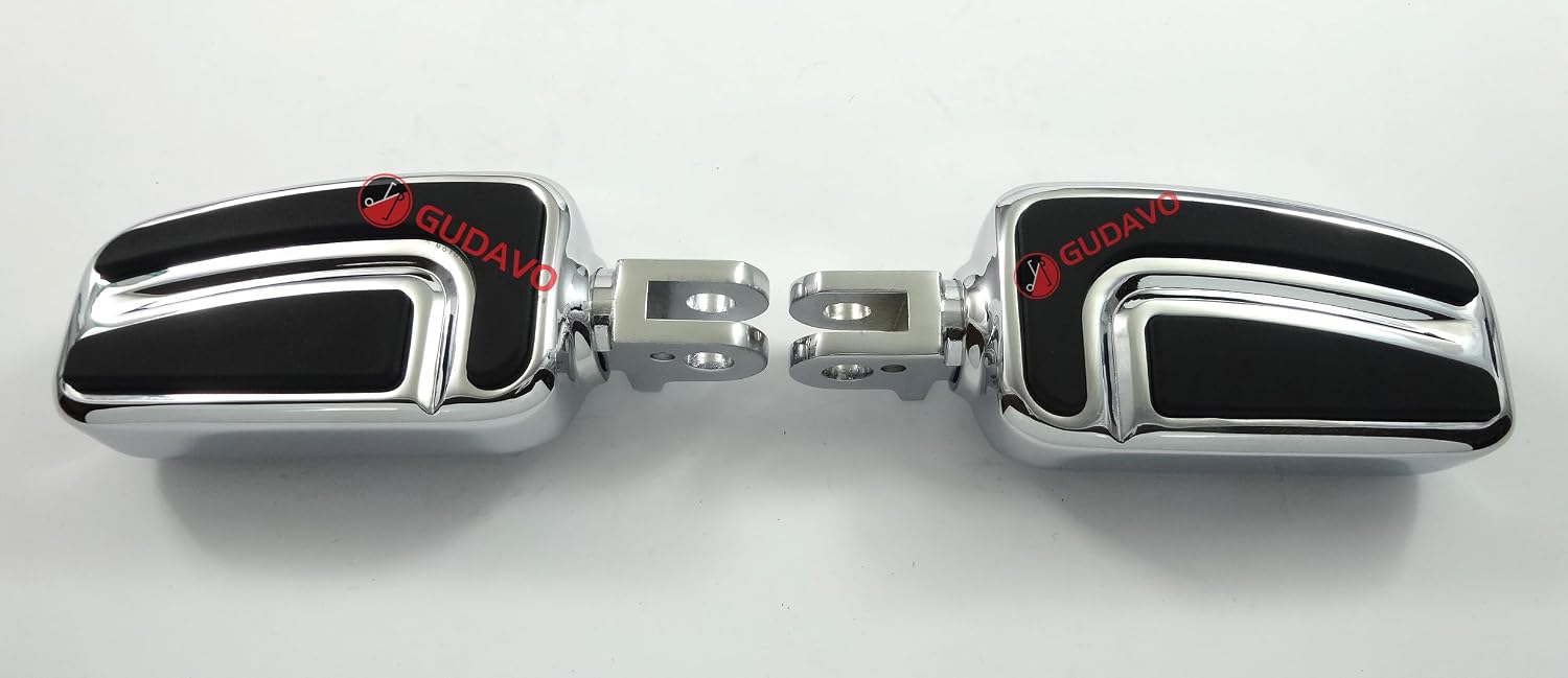 Motorcycle Chrome Aluminum Foot Pegs for front driver foot pegs With Mounts compatible with HONDA VT 1100 SHADOW SPIRIT/SABRE 1999-2007 (GL Chrome,Front)