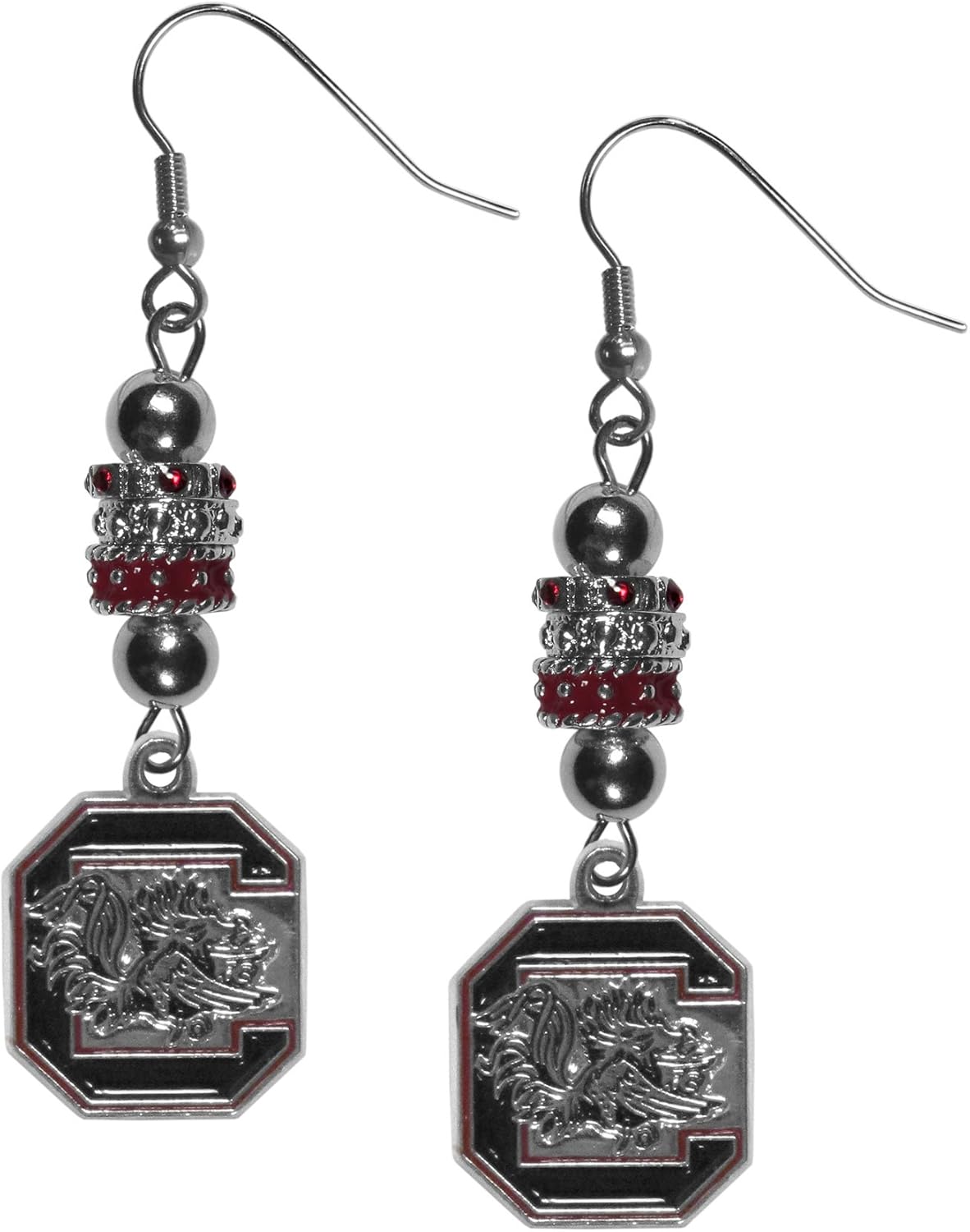 NCAA Siskiyou Sports Womens South Carolina Fighting Gamecocks Euro Bead Earrings One Size Team Color