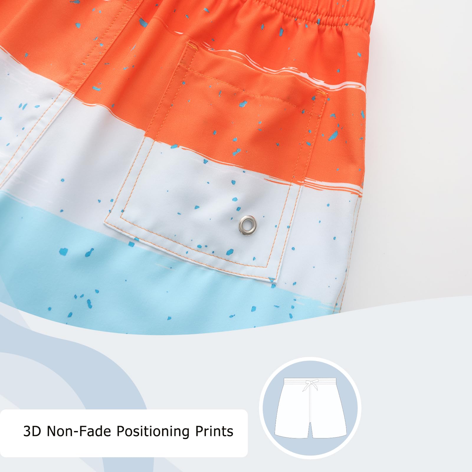 Aisyee Pantaloncini da bagno per ragazzi con fodera a compressione, ad asciugatura rapida, 2 in 1, per bambini dai 5 ai 16 anni