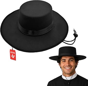 Nicky Bigs Novelties Amish Hat, Bolero Hat, Flat Brim Cowboy Hats, Matador Costume Hats For Men