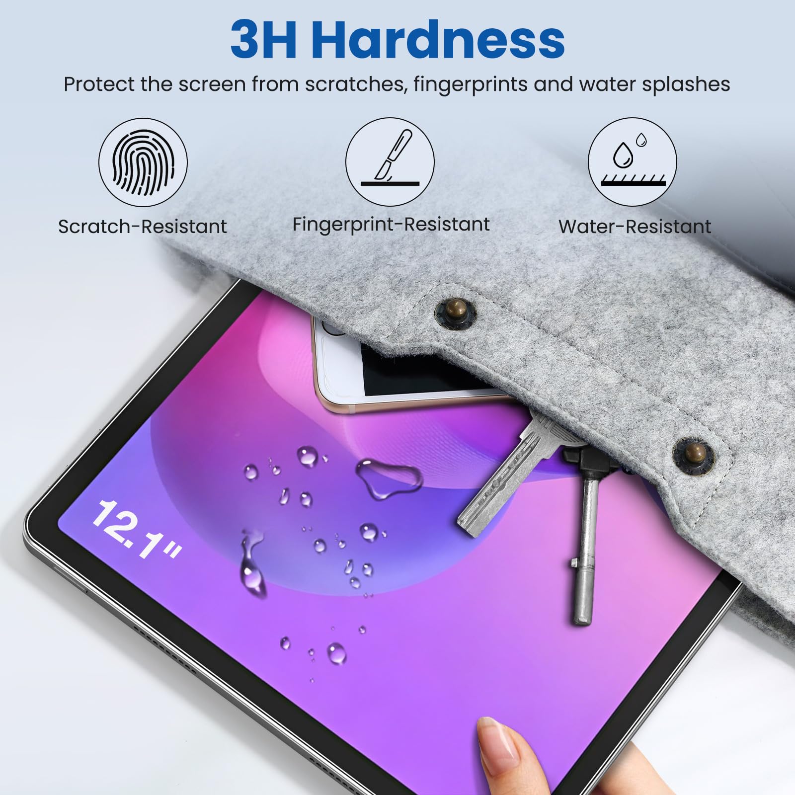MoKo Pellicola Prottetiva per Lenovo Idea Tab Plus 12,1″ 2025/K12, 2 Pezzi